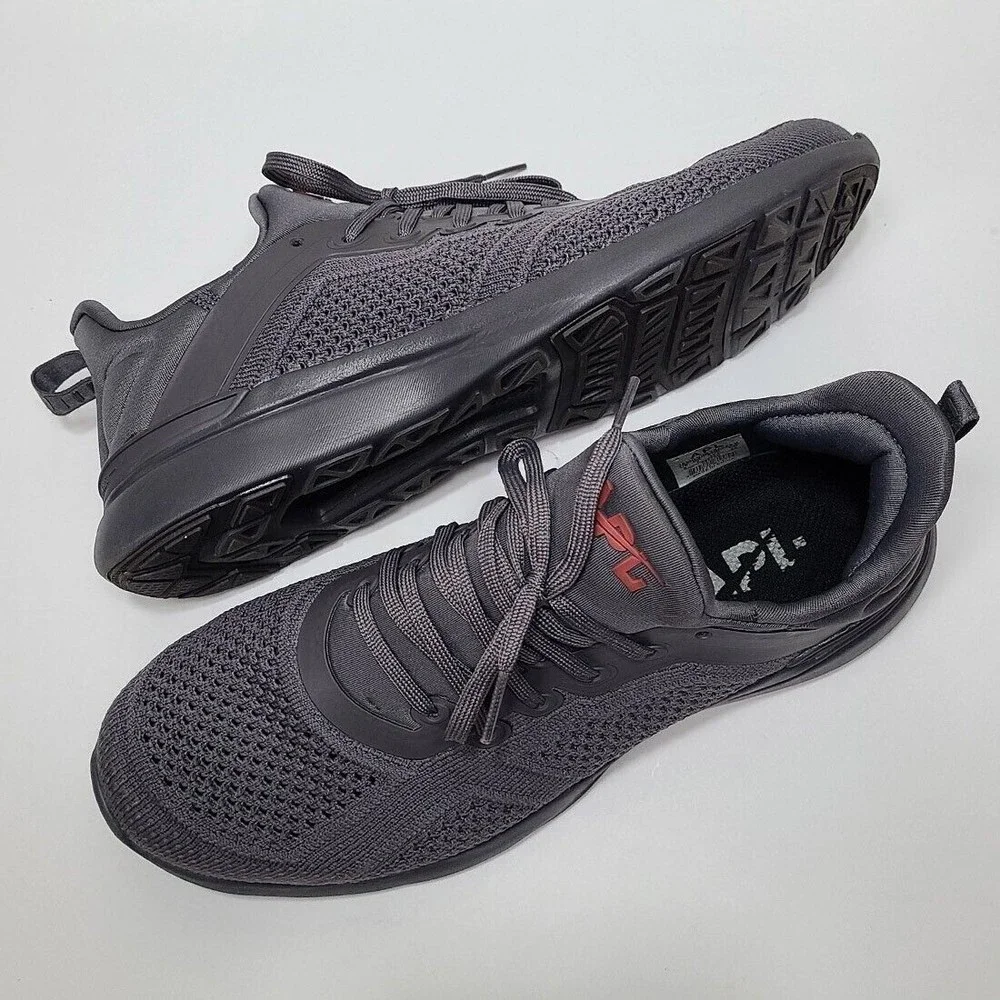 APL Men’s Athletic Sneakers in Charcoal Gray with Red Logo
